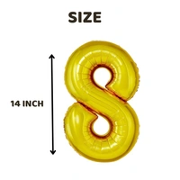 Little Decor 14 Inch Gold Number 8 Foil Balloon - Gold
