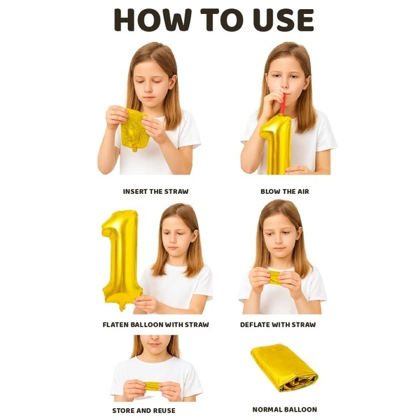 Little Decor 32-Inch Gold Number 1 Foil Balloon - Gold