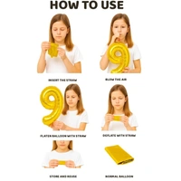 Little Decor Golden Number 9 Foil Balloon – 14 Inch - Gold