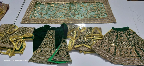 Radha Krishna Dress - 7 Num, Dark green