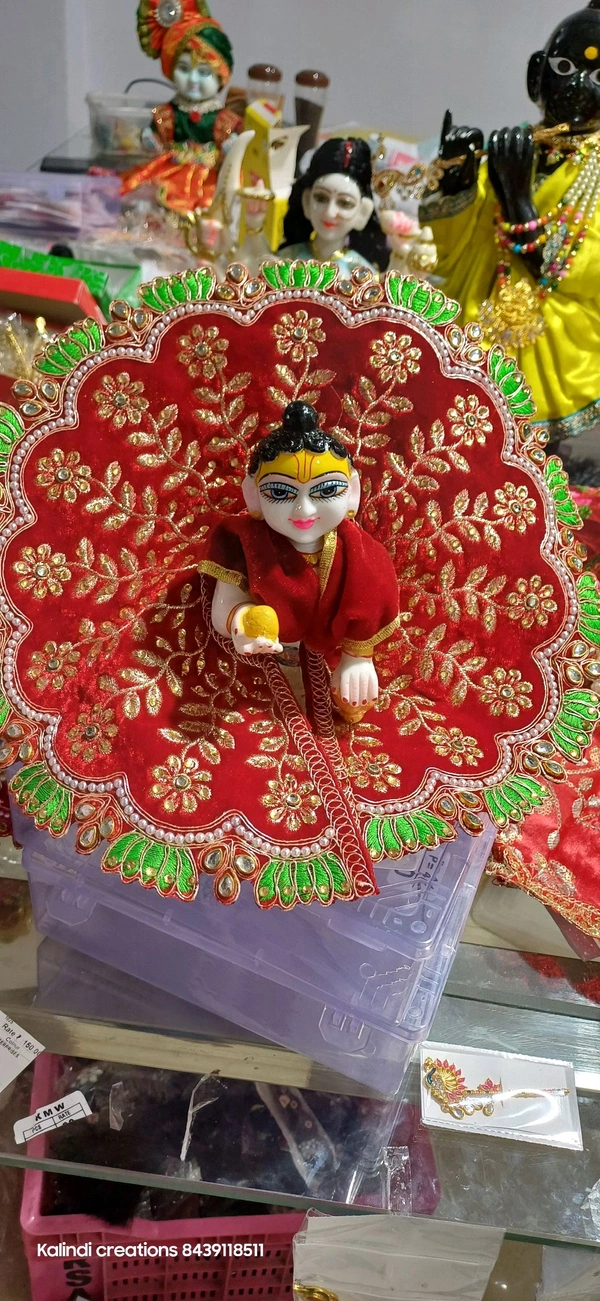 Handmade Velvet Poshak Kundan Work  - Size