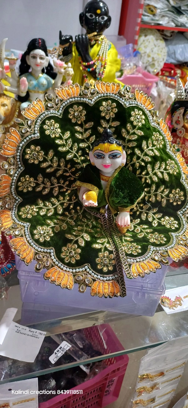 Handmade Velvet Poshak Kundan Work  - Size