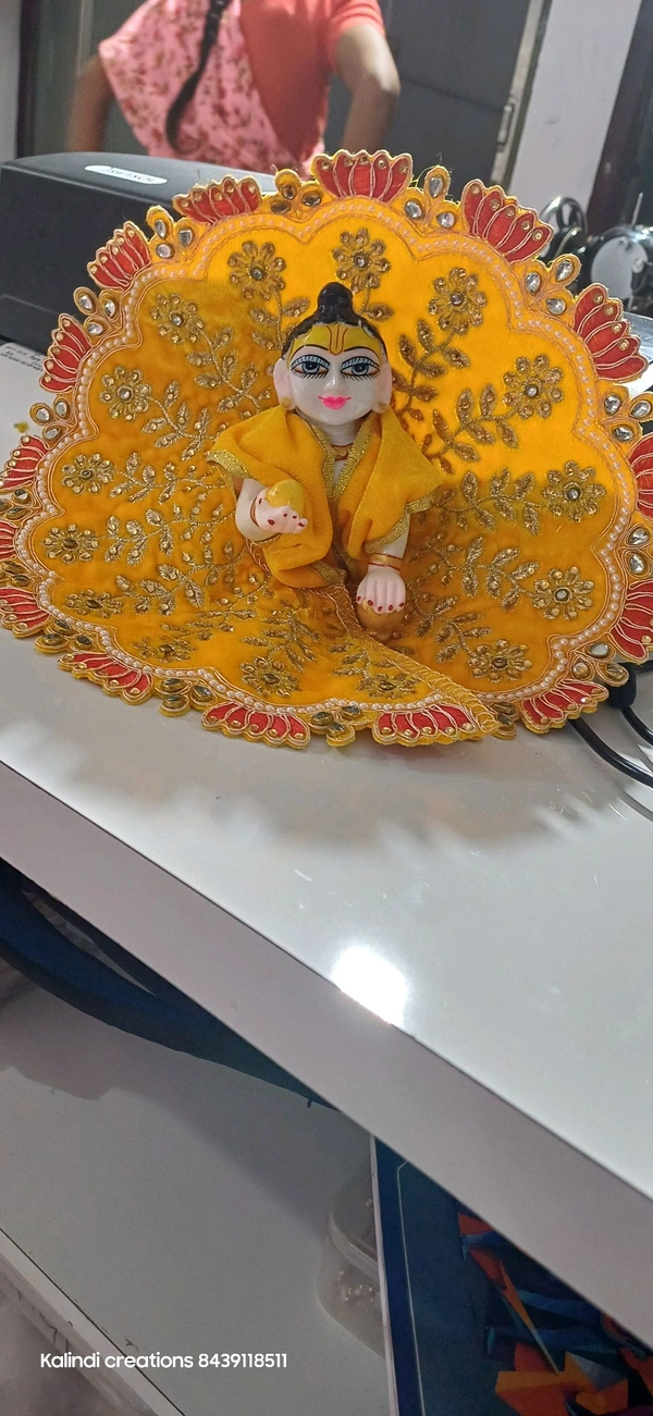 Handmade Velvet Poshak Kundan Work  - Size