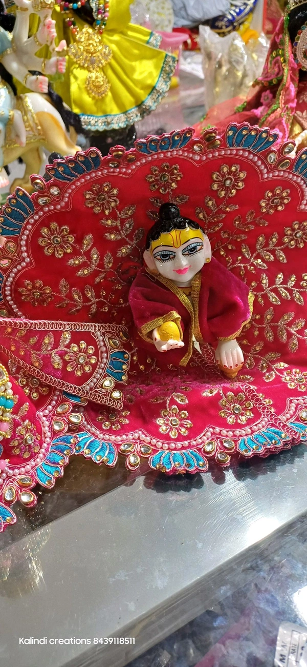 Handmade Velvet Poshak Kundan Work  - 1