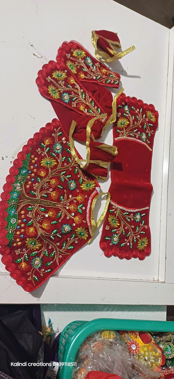 Radha Krishna Dress  - 5 Inch, Red