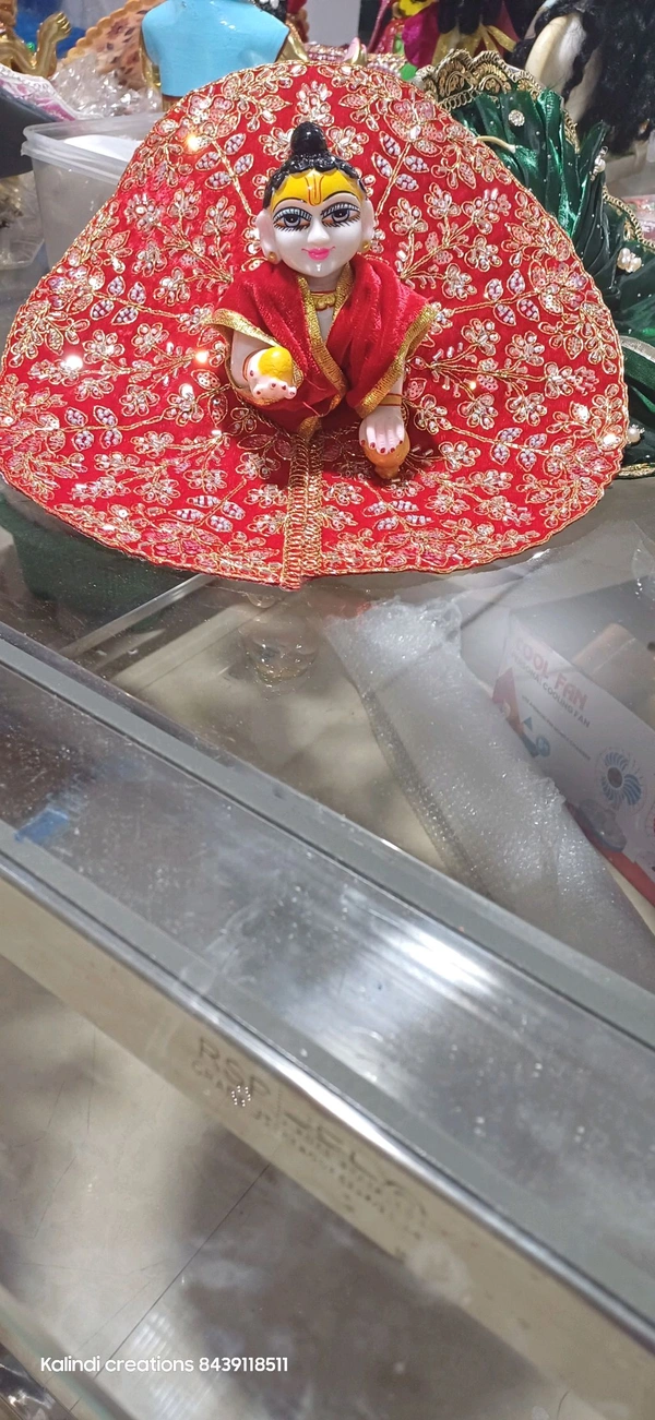 Handmade Velvet Poshak  - Red, 6 Num