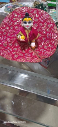 Handmade Velvet Poshak  - Red, 6 Num