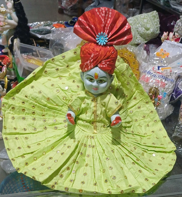 Laddu Gopal LAla Dress  - Mint Green, 6