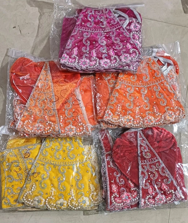 Radha Krishna Dress  - Web Orange, 3num