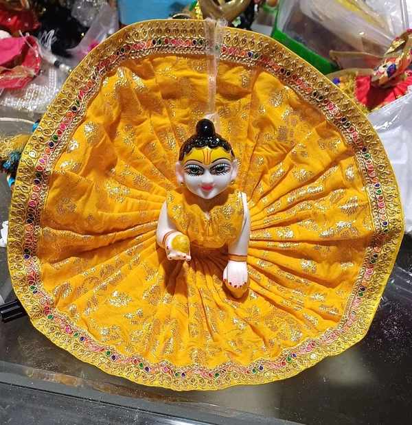 Laddu Gopal Banarsi Poshak. Haldi Special  - yellow, 5num