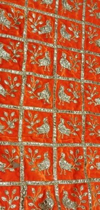 Pichhwai Velvet  And Peacock Print   - Yellow, 1mtr