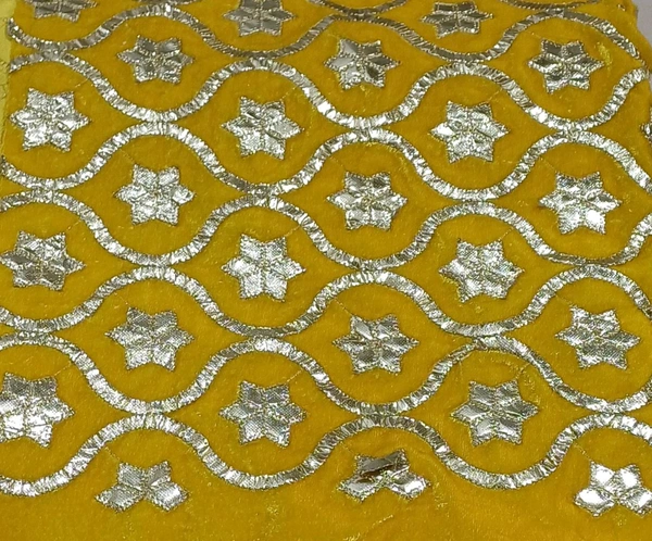 Pichhwai Velvet  - Yellow, 1mtr