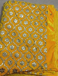 Pichhwai Velvet  - Yellow, 1mtr