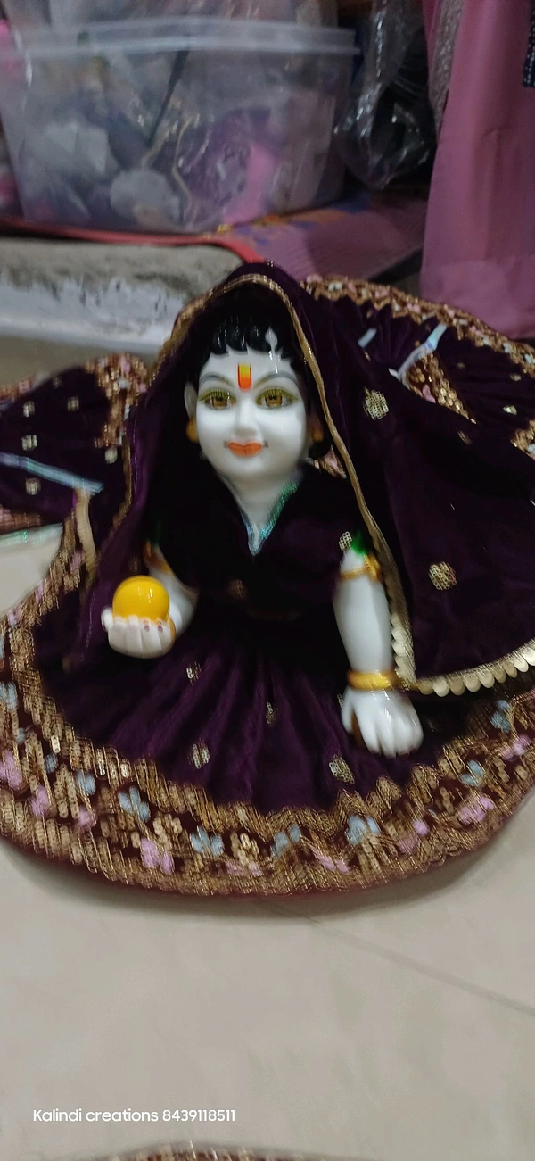 Laddu Gopal 10 No Dress 20 Inch - Blue, 2oinch 10 No