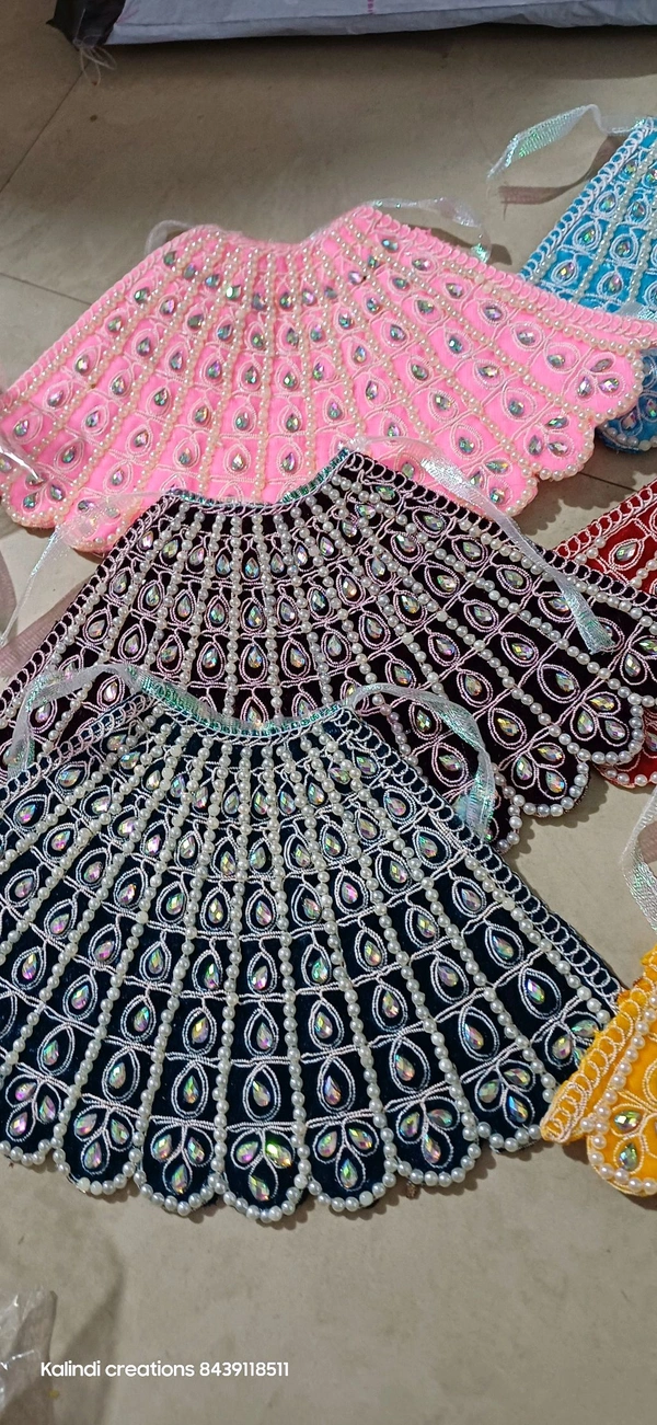 Khatu Shyam Dress Lp  Matarani Dress Lahnga Patka - Yellow, 9