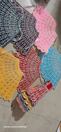 Khatu Shyam Dress Lp  Matarani Dress Lahnga Patka - Yellow, 9