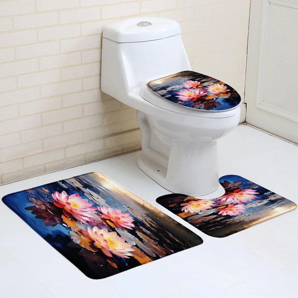 3pcs. Bathroom Mat Set For Toilet Covers