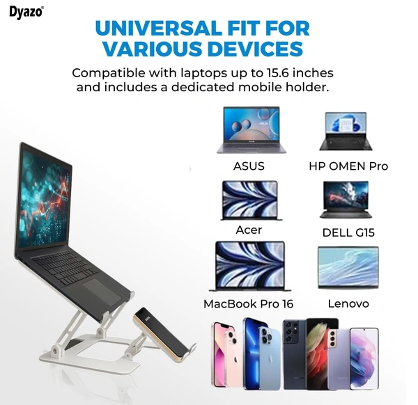 Foldable Laptop Stand With Mobile Stand