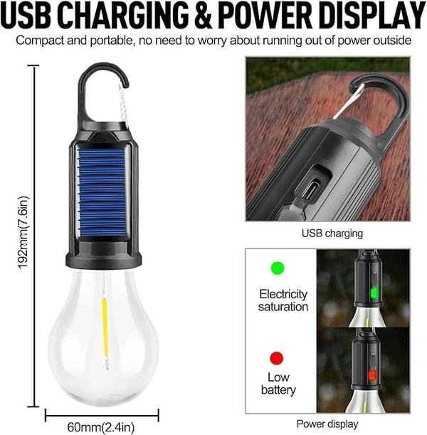 Solar Camping Bulb Light Portable & Rechargeable