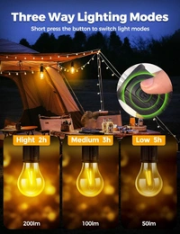 Solar Camping Bulb Light Portable & Rechargeable