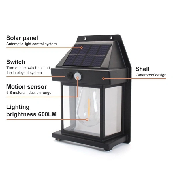 Solar Wall Lights Single Bulb Outdoor