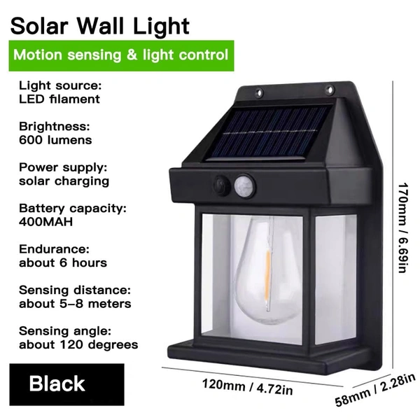 Solar Wall Lights Single Bulb Outdoor