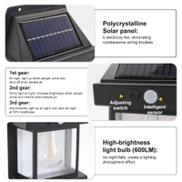 Solar Wall Lights Single Bulb Outdoor