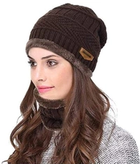 Woolen Cap With Neck Scarf