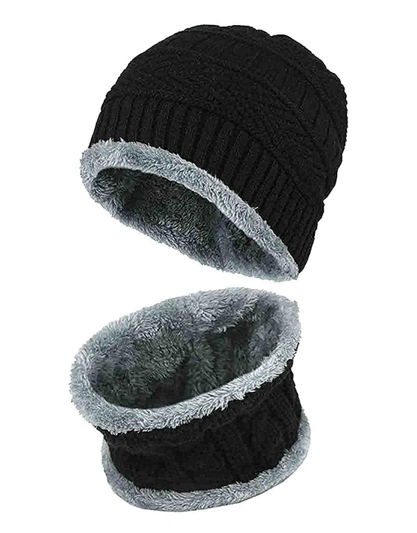 Woolen Cap With Neck Scarf