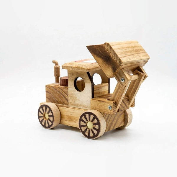 ClyPa Wooden JCB Toy โ Handmade Excavator Traditional Vehicle - 15cm X 13cm X 8cm