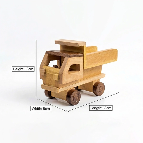 ClyPa Wooden Dump Truck Toy โ Handmade Eco-Friendly Tipper Truck - 18cm X 13cm X 8cm