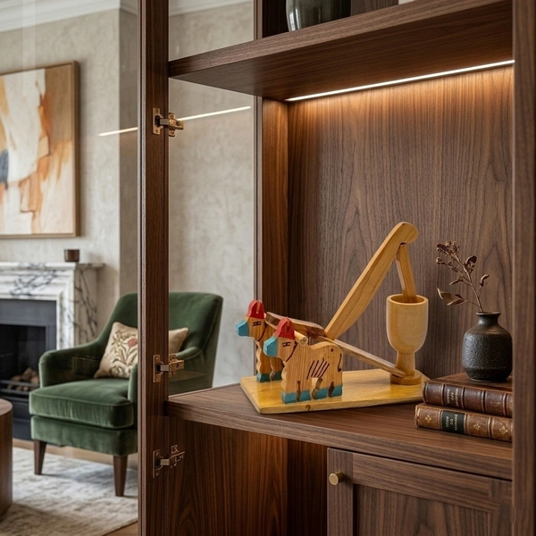 ClyPa Clypa Red And Teal Wooden Traditional Balancing Desk Novelty Drinking Bird Toy - 21cm X 16cm X 8cm