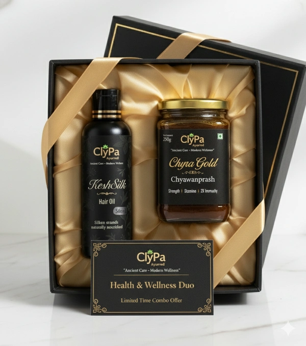 ClyPa Ayurveda Wellness Combo Pack - Hair Strength Oil + Traditional Chyawanprash for Inner Vitality - 50ml + 250gm