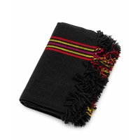 ClyPa Authentic Handwoven Dhangari Ghongadi | Pure Sheep Wool Traditional Blanket | Black with Traditional Border | Double Size - Weight: 2.5–3.5 kg (depending on your product), Length: 210 cm Width: 150 cm, Black, White