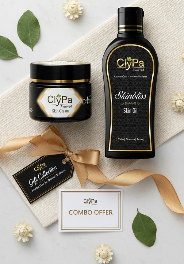 ClyPa Premium Skin Wellness Combo Pack – Glow-Boosting Oil & Ultra-Moisturizing Skin Oil + Nourish Cream - 50ml + 25gm
