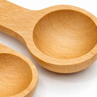 ClyPa Clypa Light Brown Traditional Wooden Natural Handcrafted Play Kitchen Toy Spoons Set (Pack fo 2) - 9cm X 2cm X 1cm