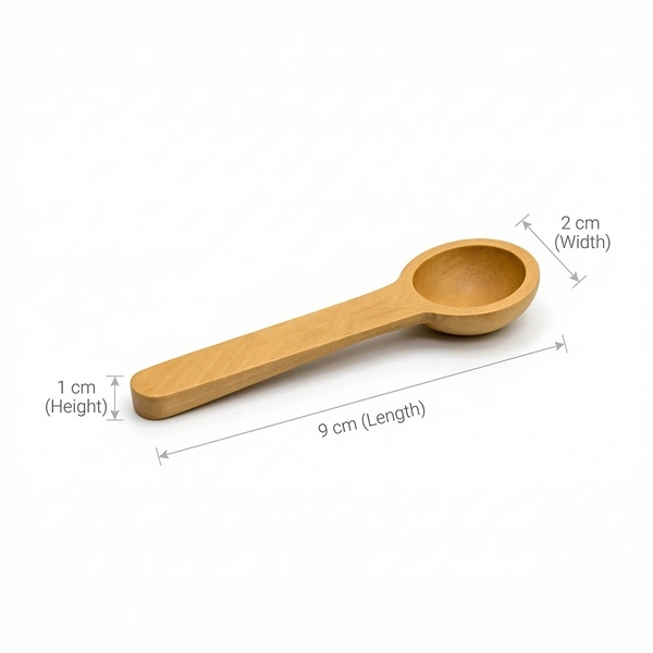 ClyPa Clypa Light Brown Traditional Wooden Natural Handcrafted Play Kitchen Toy Spoons Set (Pack fo 2) - 9cm X 2cm X 1cm