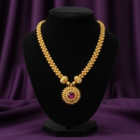 ClyPa Authentic Royal Kolhapuri Thushi - Ethnic Traditional Gold Plated Necklace