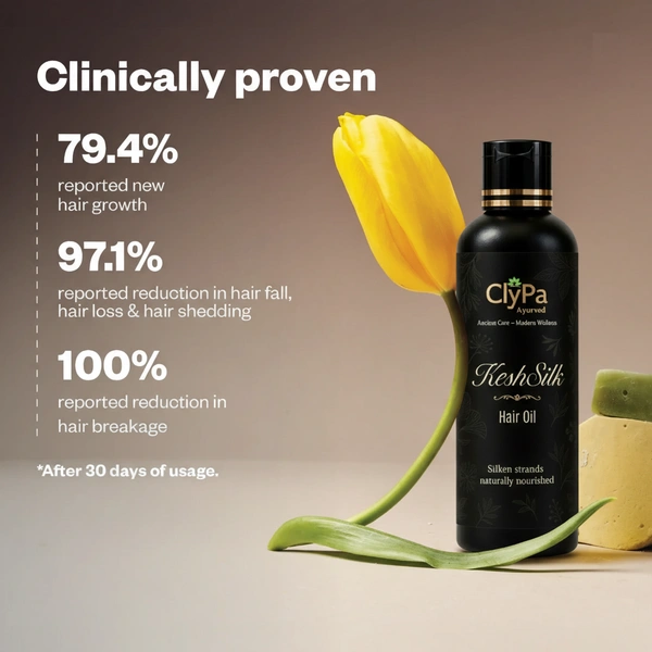 ClyPa KeshSilk Ayurvedic Hair Growth Oil – Nourish Roots, Reduce Hair Fall - 100ml - 100ml
