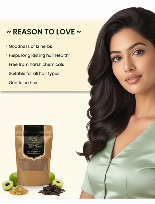 ClyPa KeshLuxe 100% Ayurvedic Hair Wash Powder for Hair Loss & Dandruff - 250gm - 250gm