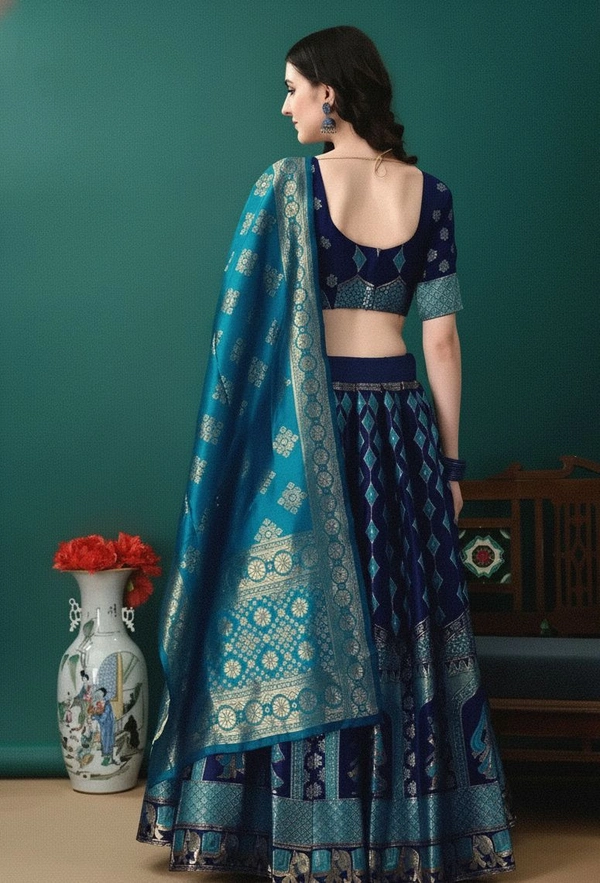 Banarasi Silk Work Lehnega Choli - Free Size