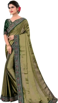 Embroidered Saree With blouse - Free Size