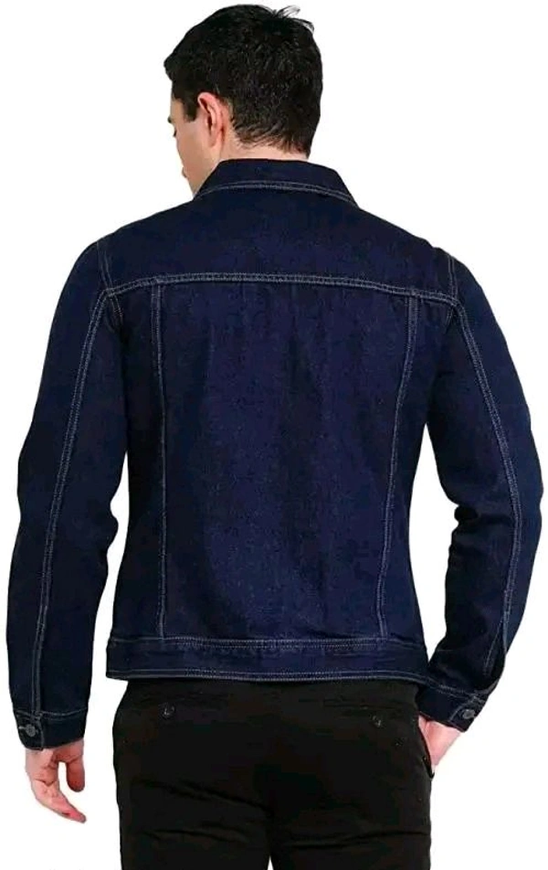 Dark Blue Denim Jacket For Men - Dark Blue, M