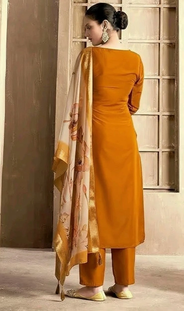 Dhruhi Women's Kurta And Pant With Dupatta Set - mustard, S