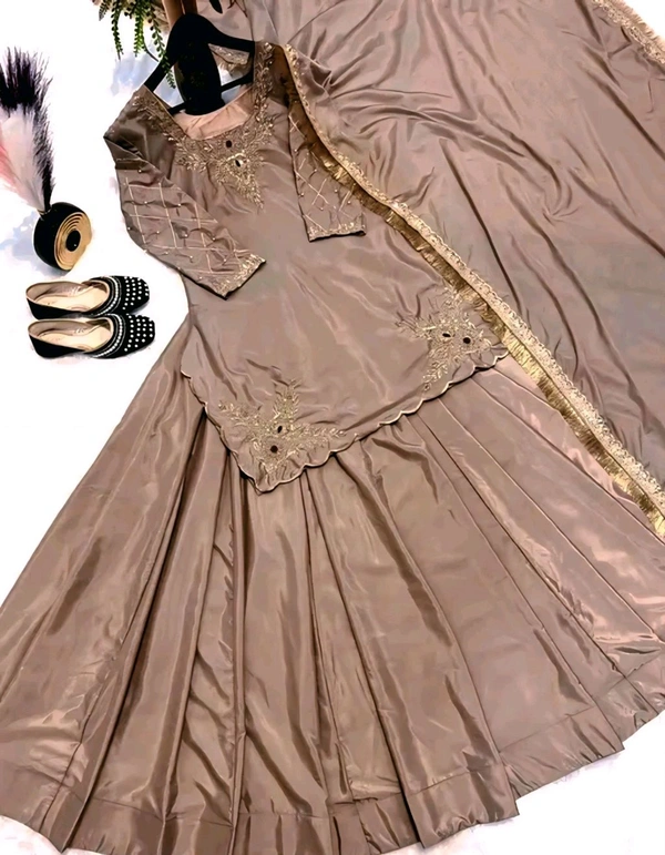 Sharara Suit - Navy Blue, L