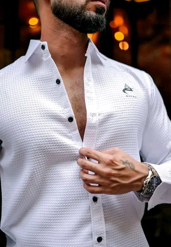 Stylish Combo Shirt And T-shirt For Men - White, S