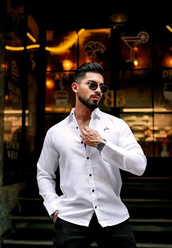 Stylish Combo Shirt And T-shirt For Men - White, S