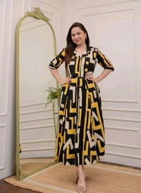 A-LINE KURTI - L, Golden Fizz