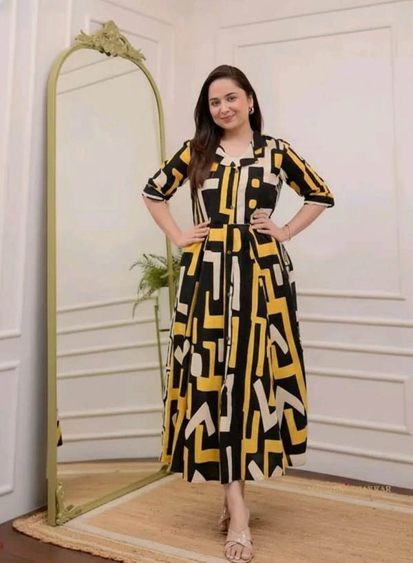 A-LINE KURTI - XXL, Golden Fizz