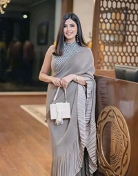CRUSH SAREE - Gray